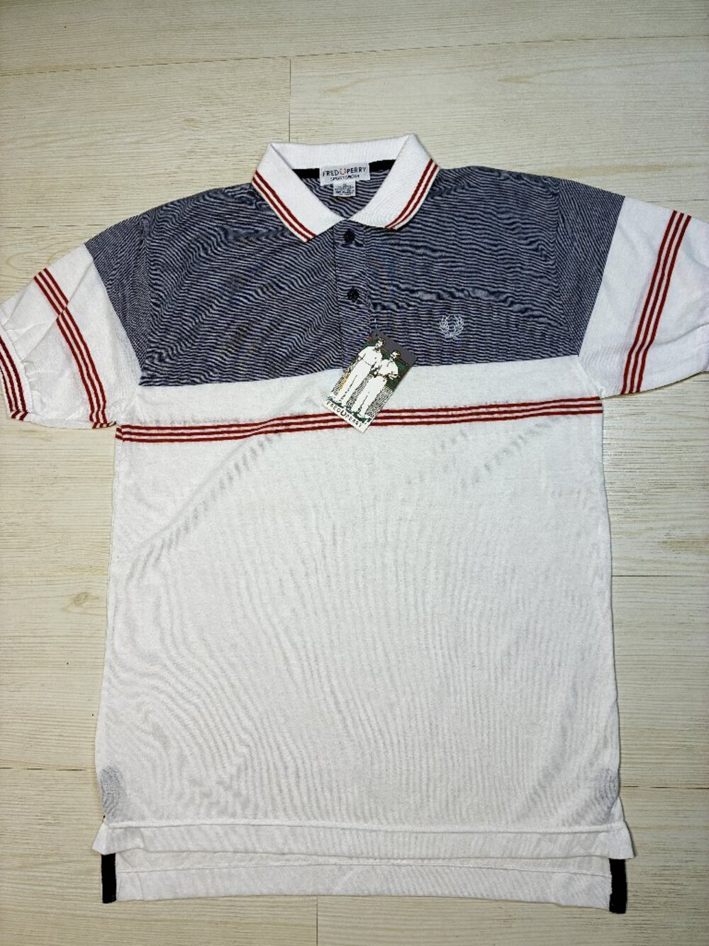 Deadstock Vintage Fred Perry Polo White Vic Braden Tennis College Size M (NWT)